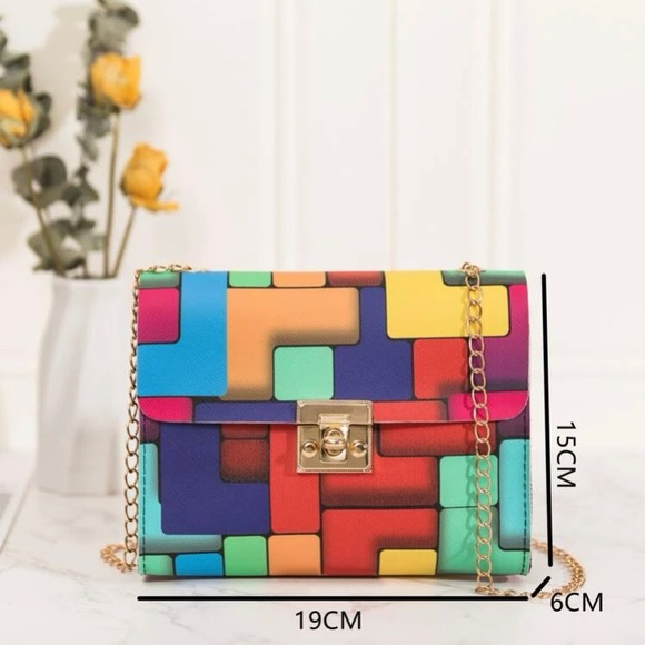 Mini Color Block Chain Bag - Picture 4 of 5